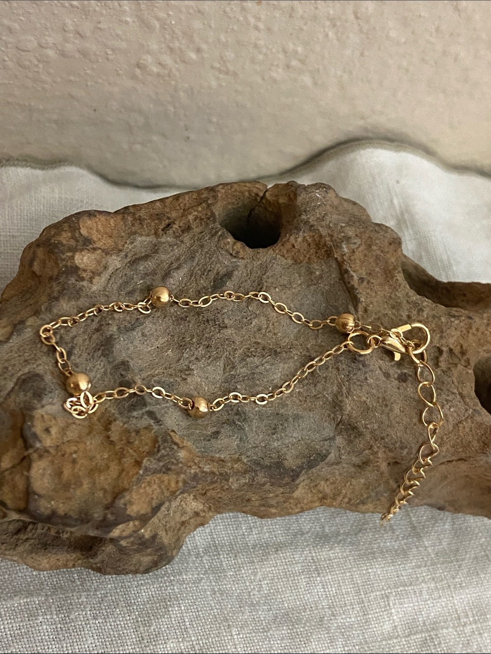 5/$10❤️❤️❤️NEW Gold Tone Zinc Alloy Beaded Chain Bracelet